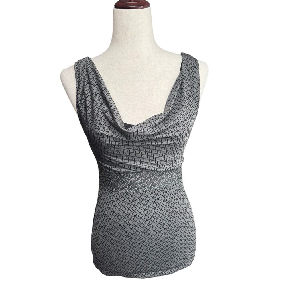 Title Nine Draped Neckline Layered Tank Top Gray Womens S? Athletic Sporty